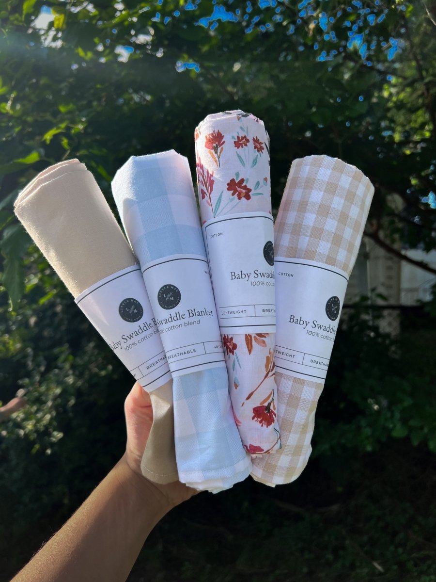 Little Mae & Co Haven Gingham Baby Blanket Soft Cotton Comfort For Sleep - Everetts Place Boutique - 