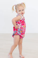 Mila & Rose ® Hawaiian Floral Ruffle Cross Back Romper - 