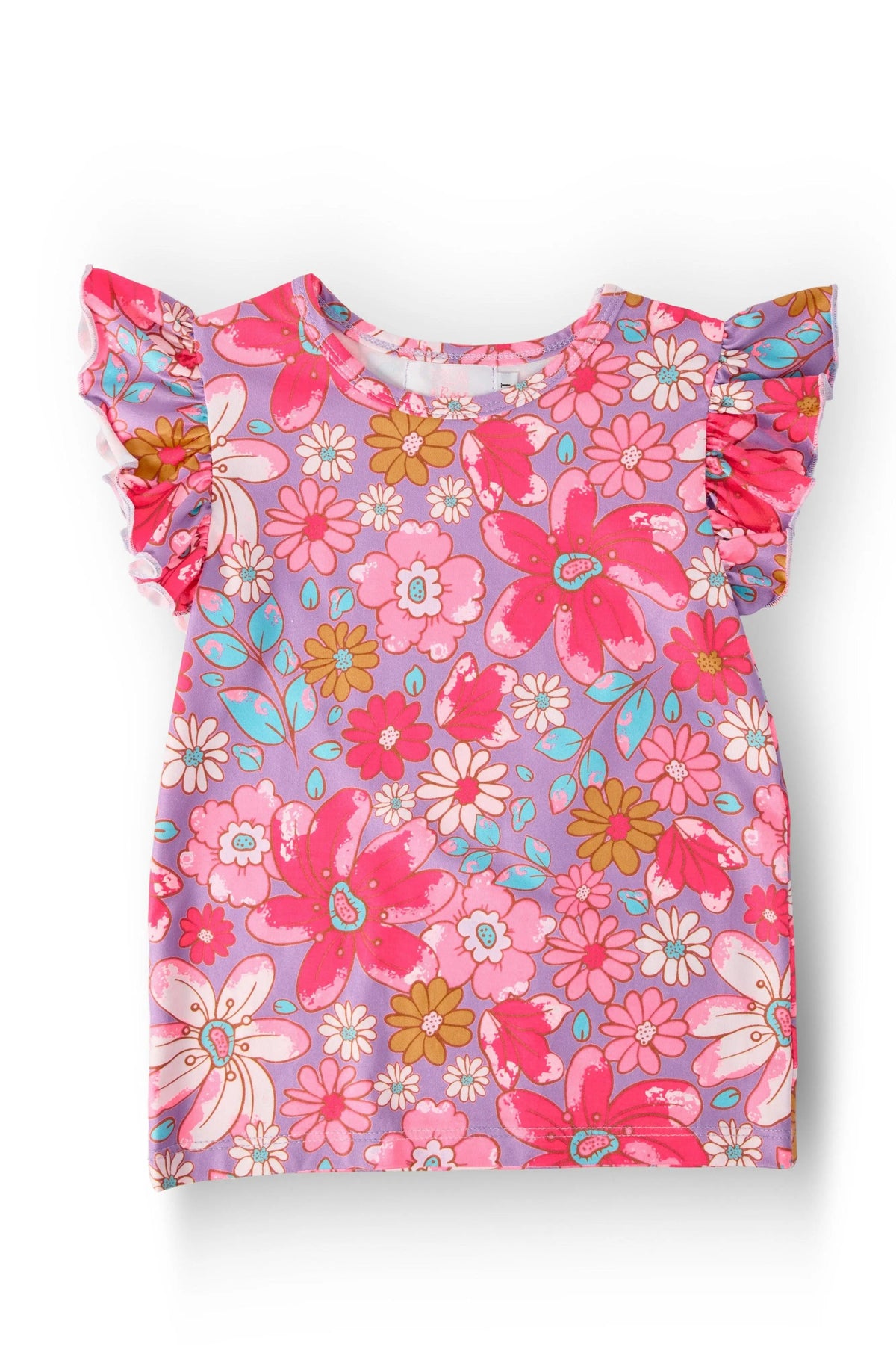 SALE Hawaiian Floral S/S Ruffle Tee - Pink, Dress, Clothing, Top | Everetts Place