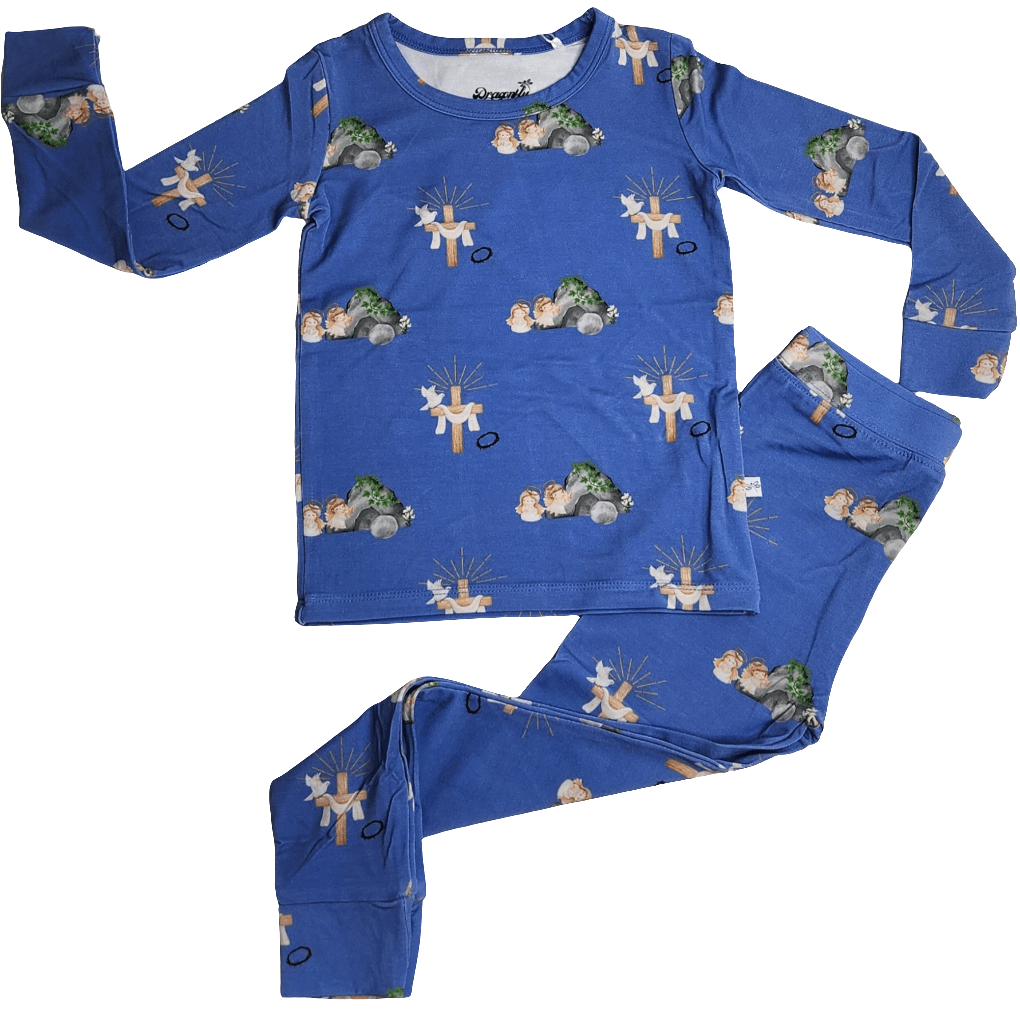 He Reigns two-piece pajama set with long-sleeve top and matching long pants