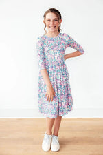 Mila & Rose ® Head in the Clouds 3/4 Sleeve Pocket Twirl Dress - 