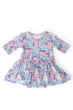 Mila & Rose ® Head in the Clouds 3/4 Sleeve Twirl Bodysuit - 