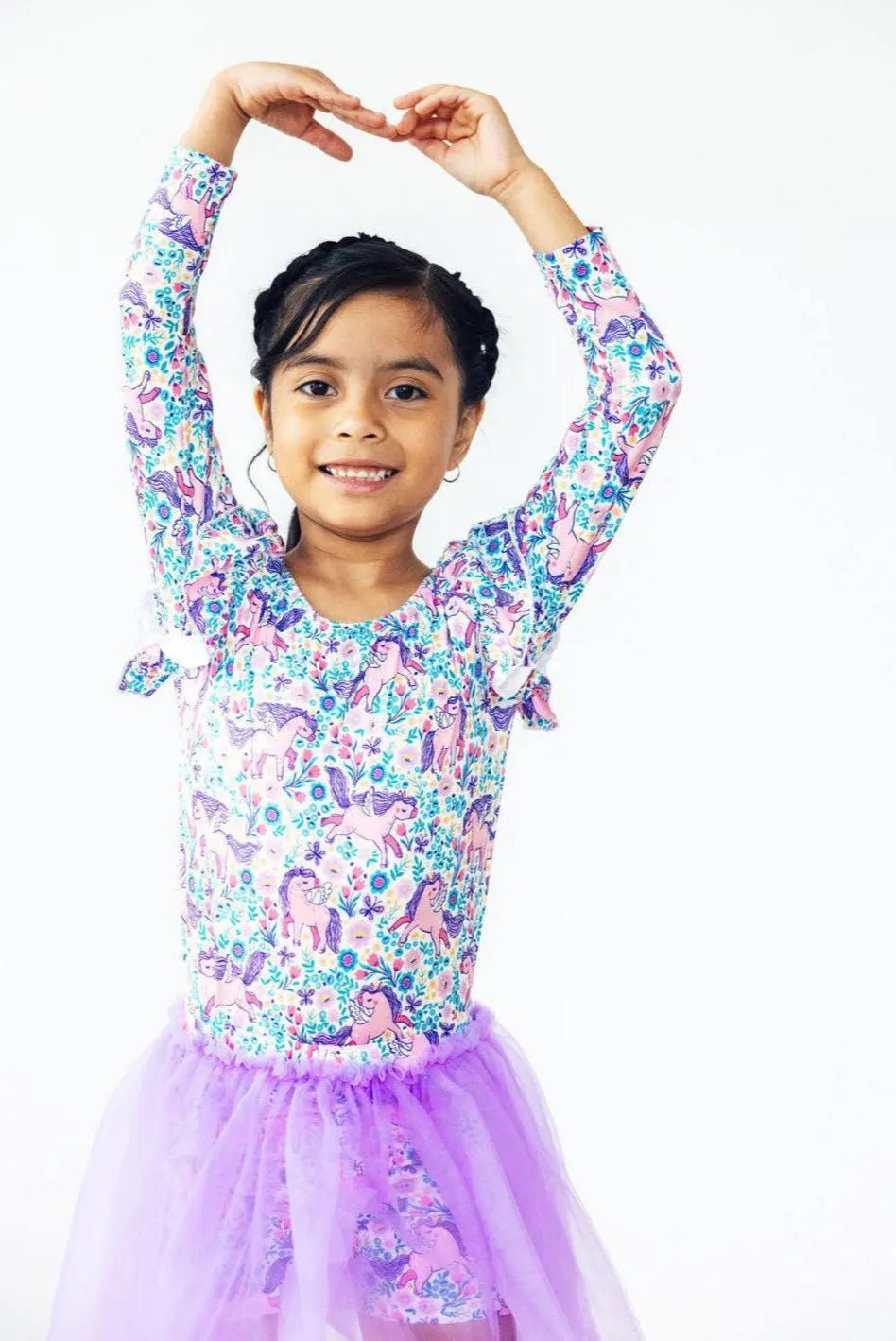 Mila & Rose ® Head in the Clouds L/S Flutter Sleeve Leotard - 