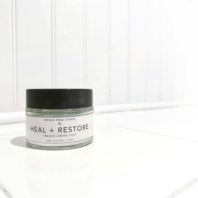 Heal and Restore French Green Clay Mask deeply cleanses and revitalizes skin. It can also be used for detoxifying body wraps, soap making, and more. Made from natural Everetts Place: Online Boutique 