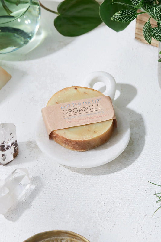 Healing Organic Facial Bar with Frankincense Myrrh and Turmeric Face Wash and Cleanser Butter Me Up Organics