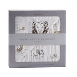 Newcastle Classics Hear Me Roar Bamboo Muslin Blanket with Animal Print for Baby Comfort - Baby & Toddler > Swaddling & Receiving Blankets > Receiving Blankets Bamboo Newcastle Blanket