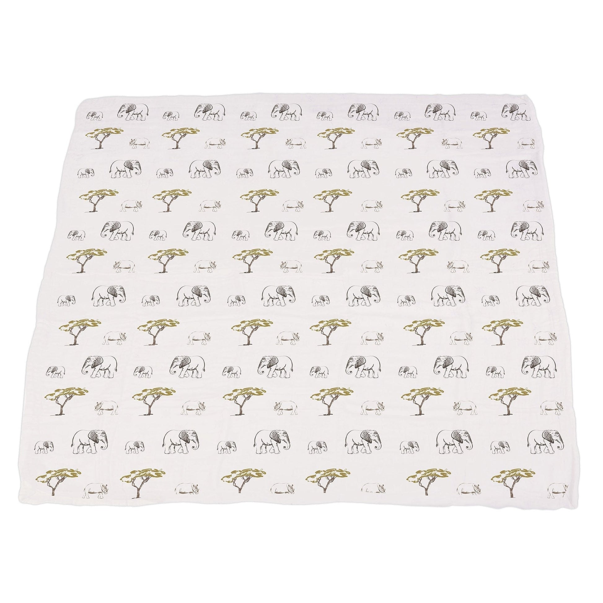 Hear Me Roar Lion Rhinos Elephants Bamboo Blanket 100 Percent Natural Bamboo Muslin 47 x 47 Inches Newcastle Classics