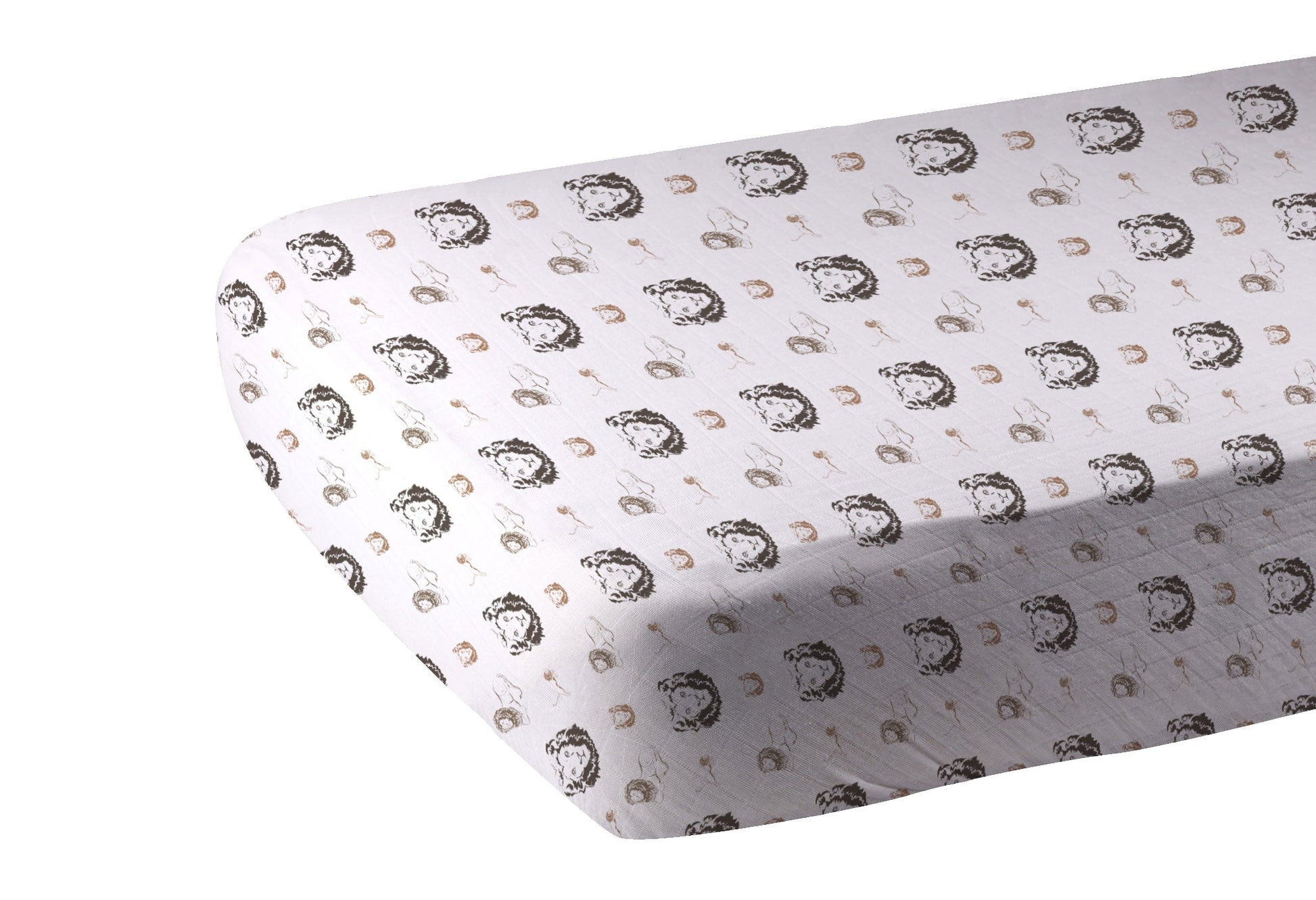 Hear Me Roar Lion Bamboo Muslin Crib Sheet 28x52 Inches Soft Breathable Baby Bedding Newcastle Classics