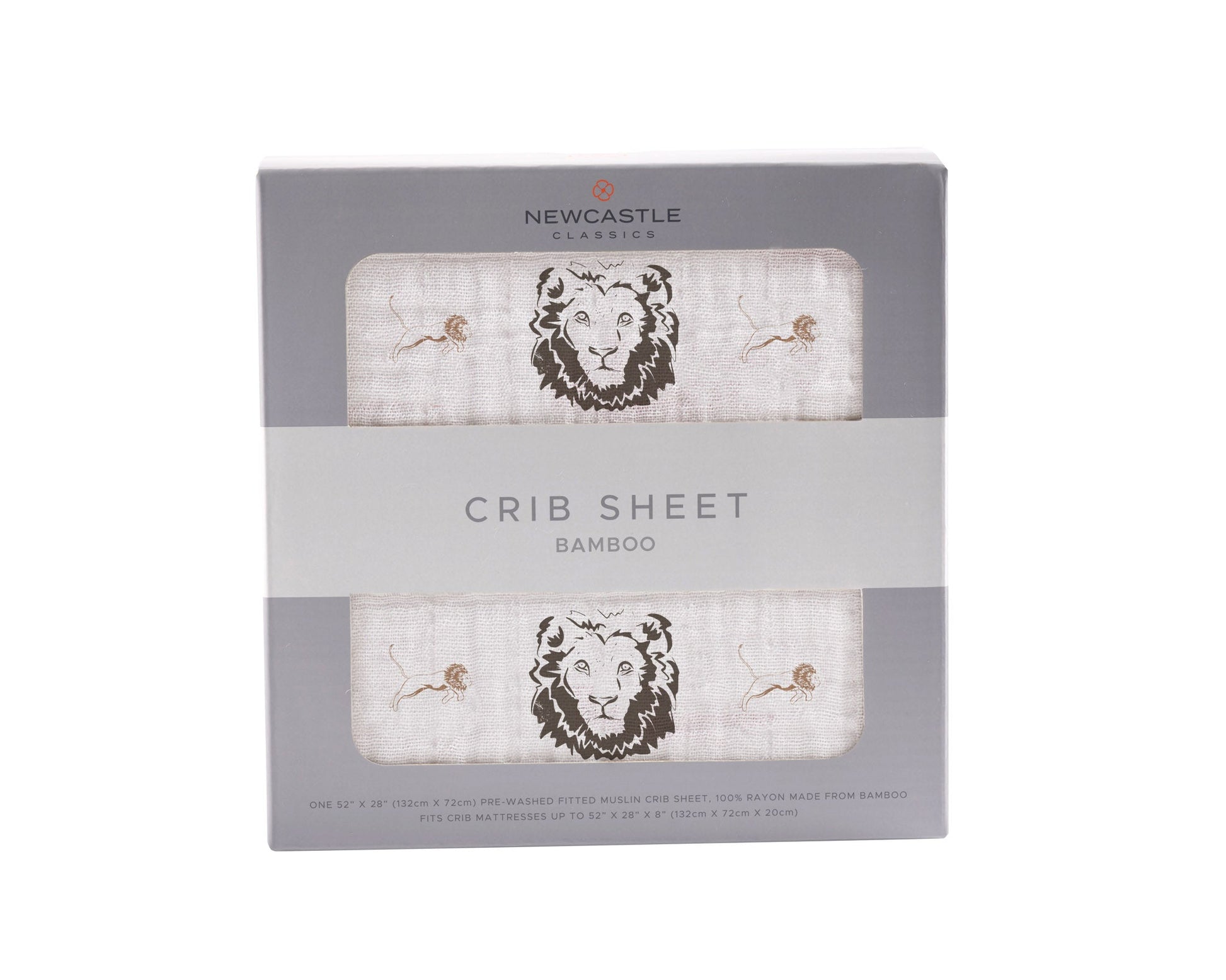 Hear Me Roar Lion Bamboo Muslin Crib Sheet 28x52 Inches Soft Breathable Baby Bedding Newcastle Classics