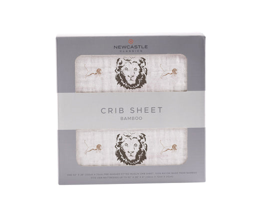 Hear Me Roar Lion Bamboo Muslin Crib Sheet 28x52 Inches Soft Breathable Baby Bedding Newcastle Classics