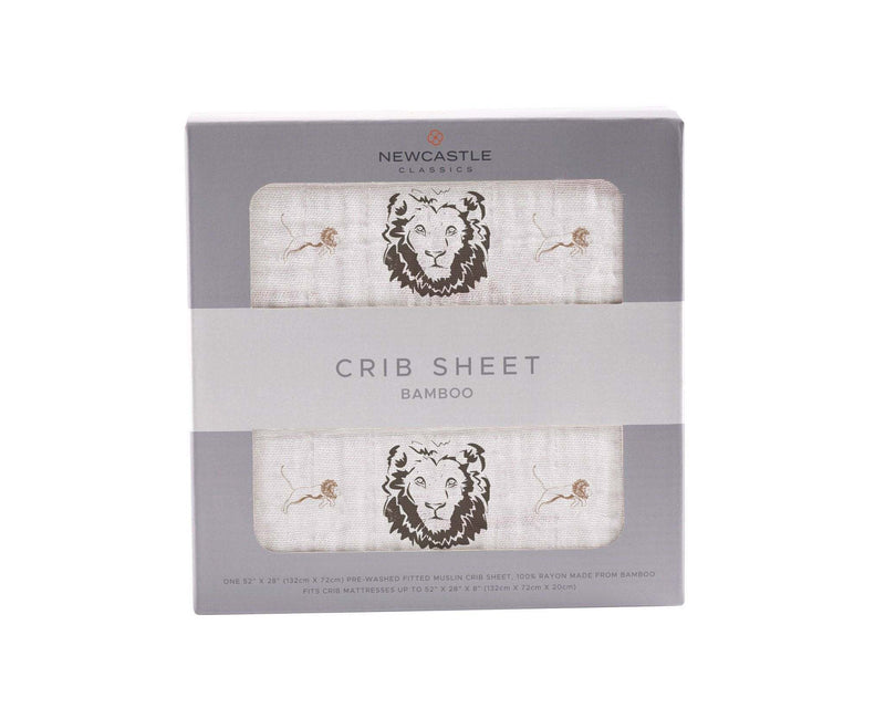 Hear Me Roar Lion Bamboo Muslin Crib Sheet - Everetts Place: Online Boutique - Kids & Babies