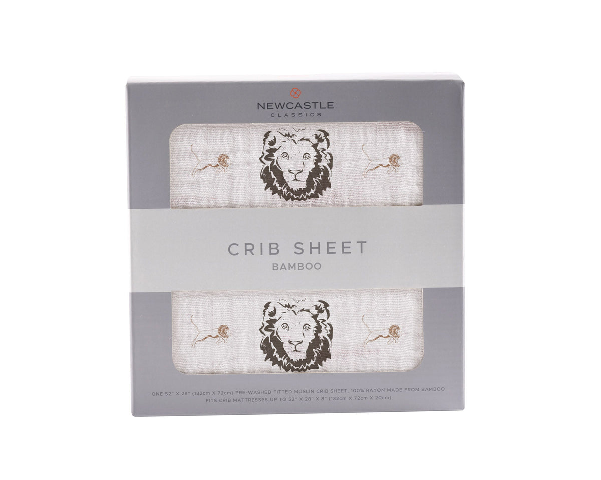 Newcastle Classics Hear Me Roar Lion Bamboo Muslin Crib SheetEveretts Place