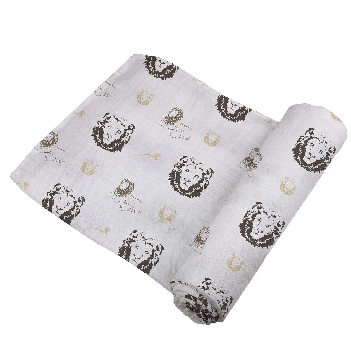 Newcastle Classics Hear Me Roar Lion Swaddle Soft Bamboo Muslin Blanket for Babies - 