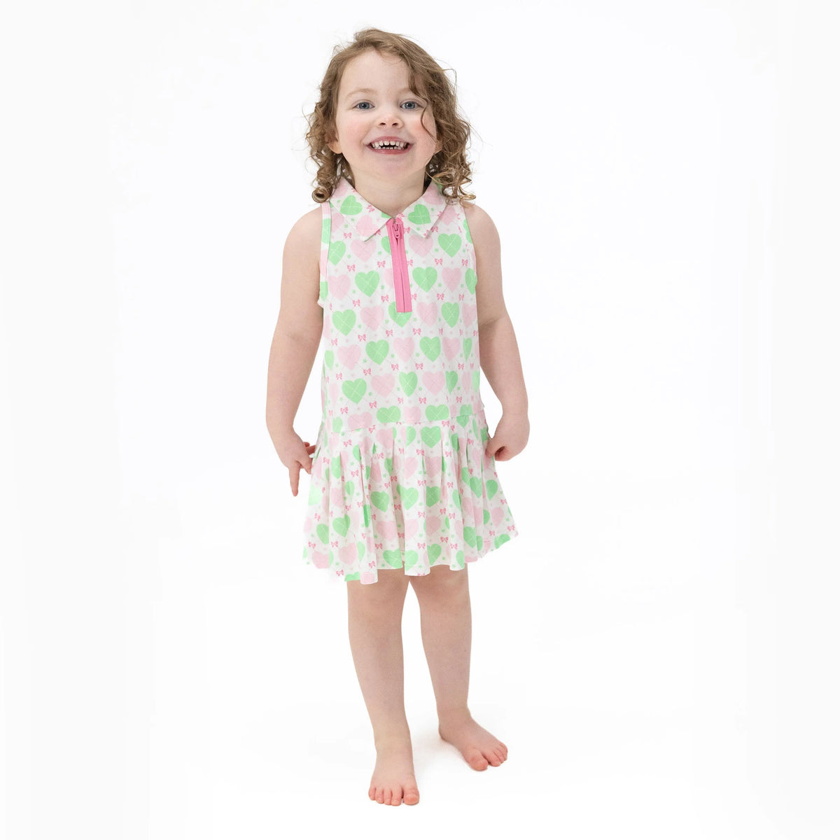 Angel Dear Heart Argyle - Polo Tennis Dress with Cartwheel Short - 