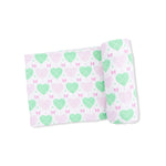 Heart Argyle - Swaddle Blanket - White, Pink, Linens, Heart, Bag | Everetts Place