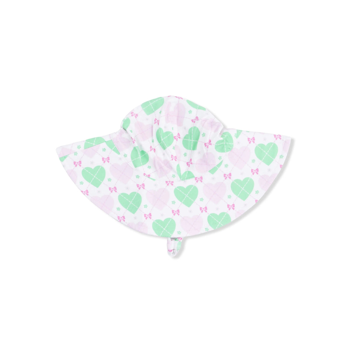 Heart Argyle - Wide Brim Sun Hat - White, Pink, Bib, Costume Hat, Hat | Everetts Place