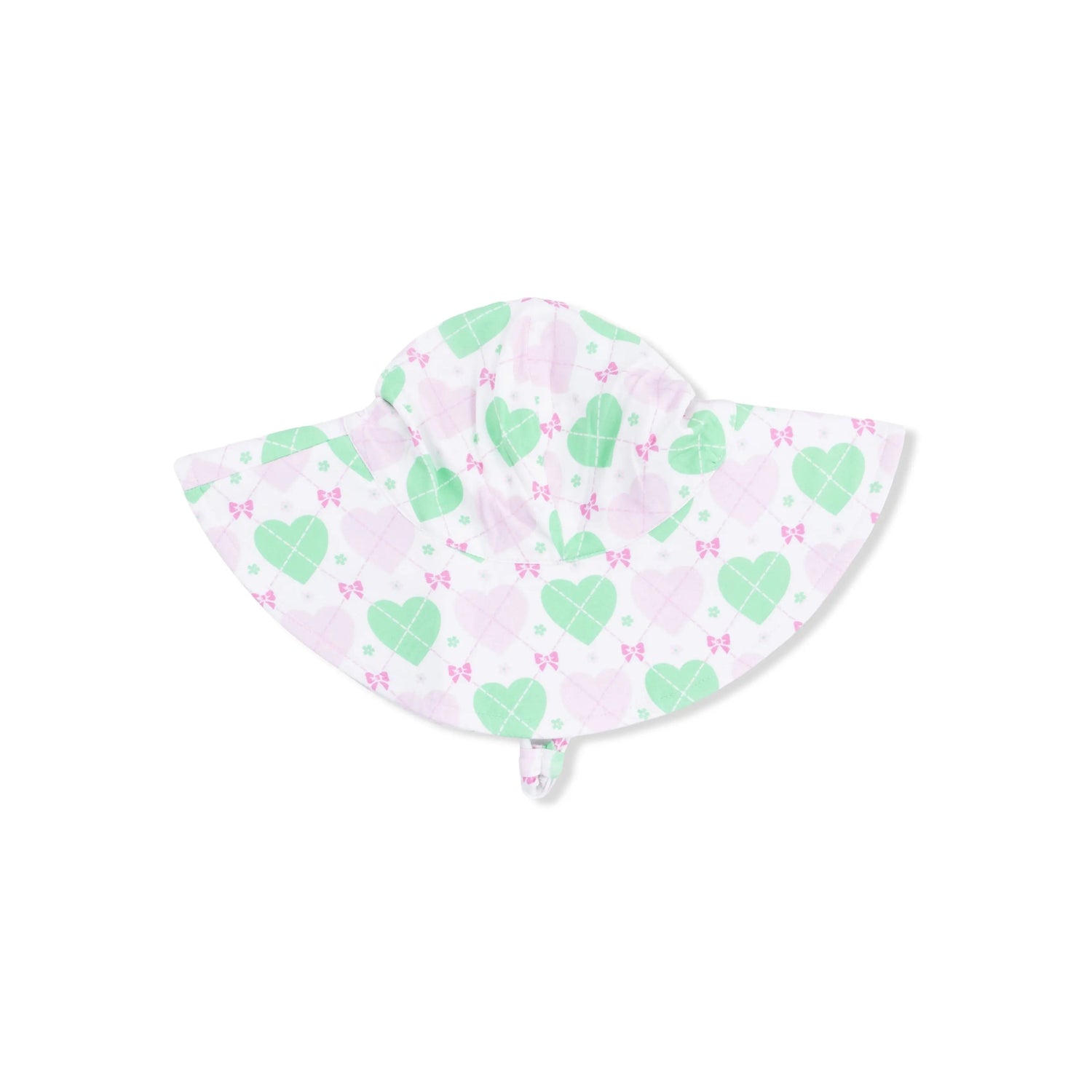 Heart Argyle - Wide Brim Sun Hat - White, Pink, Bib, Costume Hat, Hat | Everetts Place