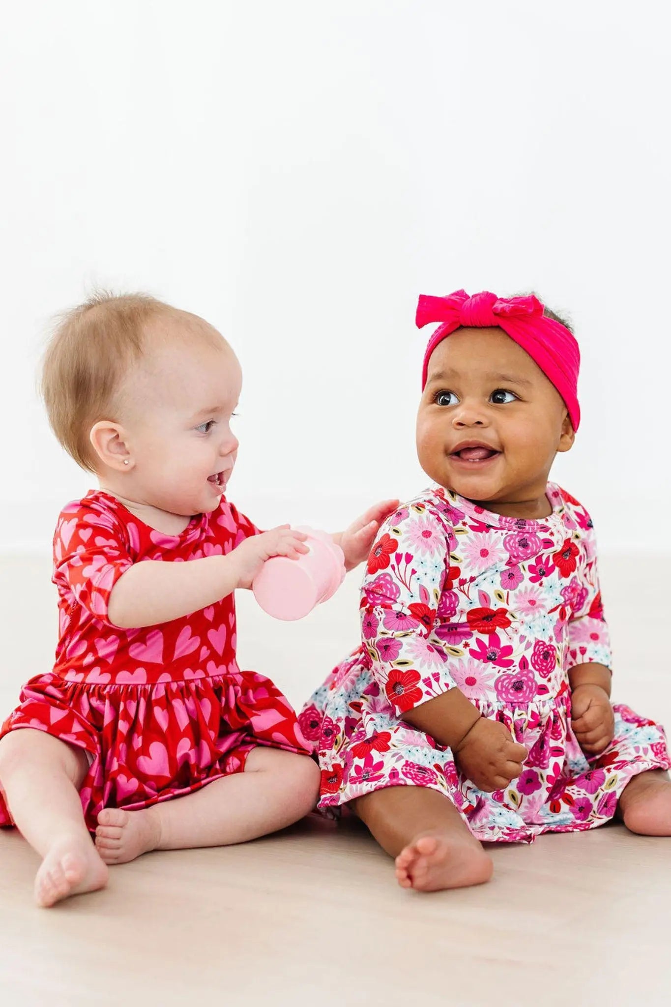 Mila & Rose ® Hearts & Hugs 3/4 Sleeve Twirl Bodysuit - 