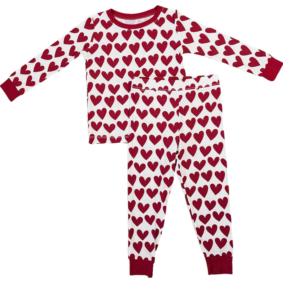 Mebie Baby Hearts Ribbed Bamboo Cozy Baby Set Made From Soft Breathable Fabric - 