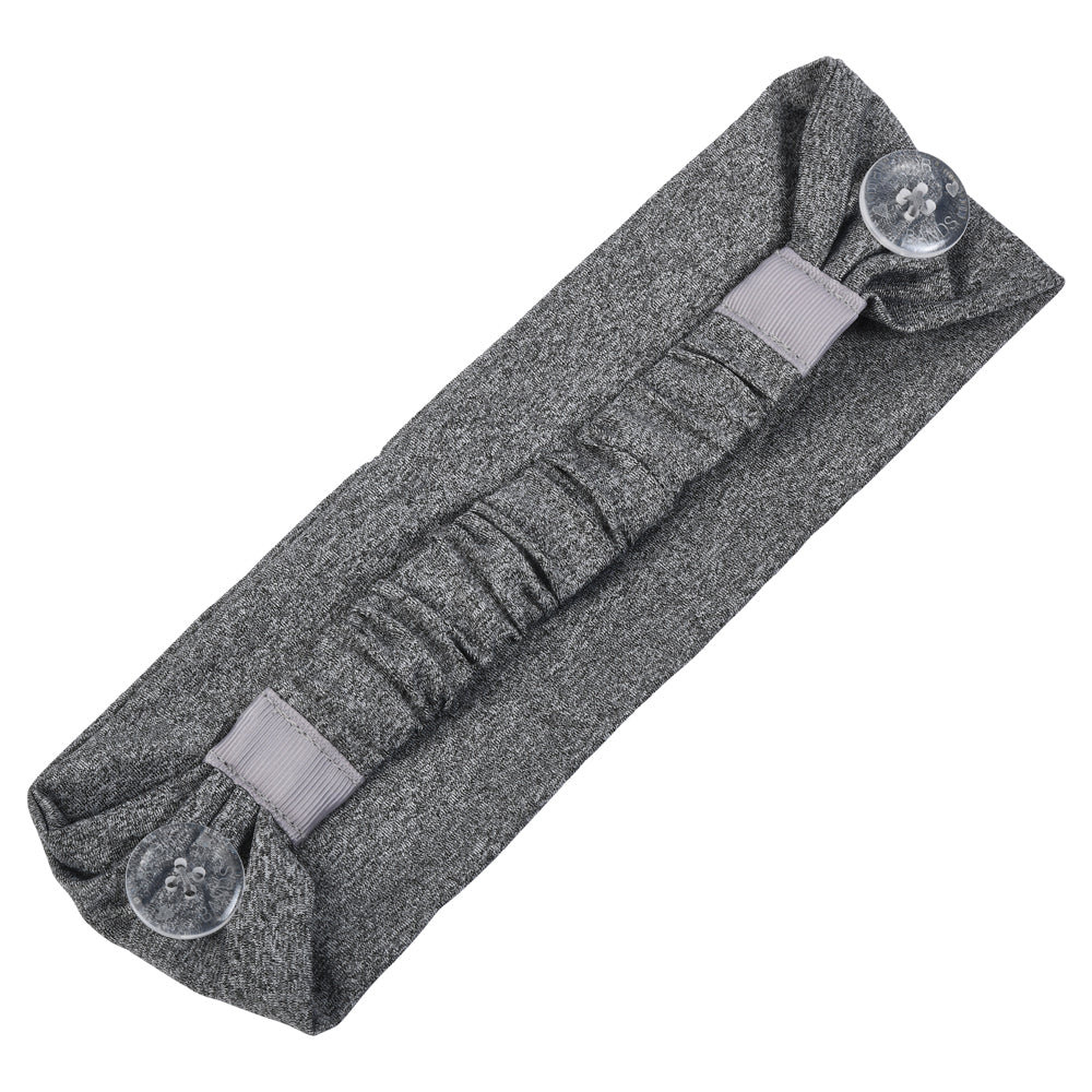 Three Little Tots Heather Gray Savior Headbands With Buttons for Masks - 