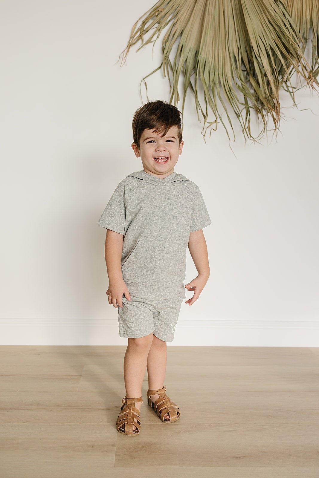 Mebie Baby Heather Grey Hooded Tee - 