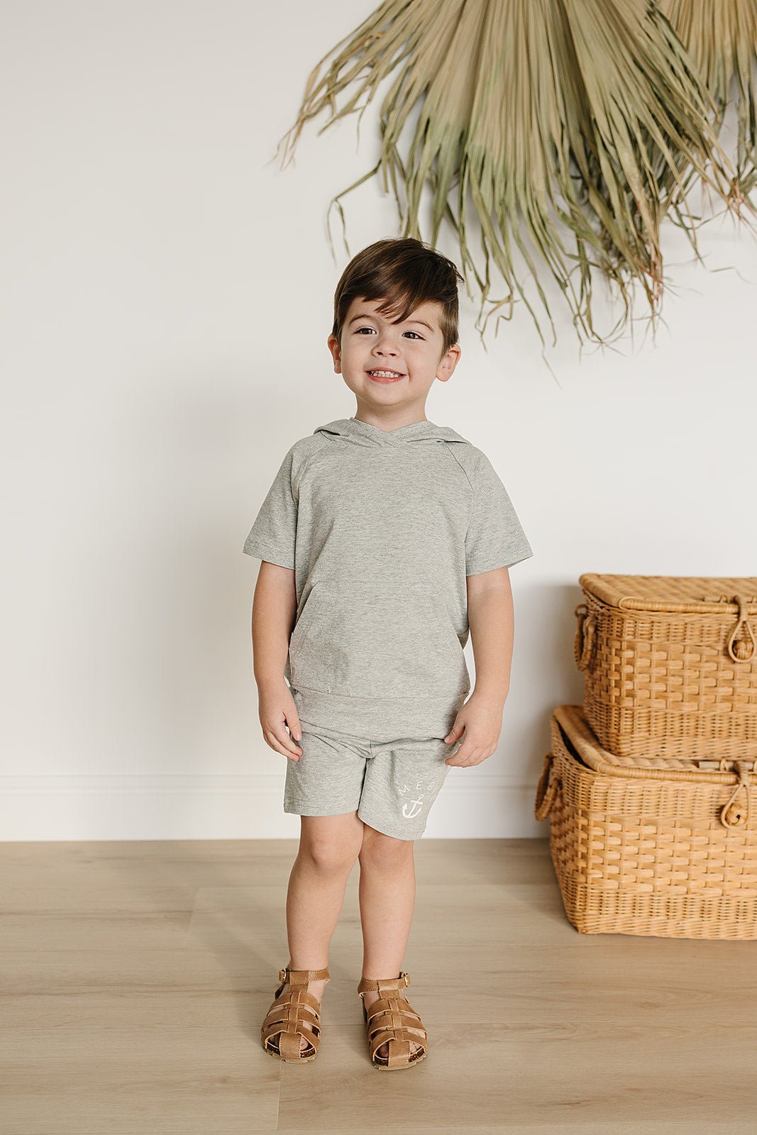 Mebie Baby Heather Grey Hooded Tee - 