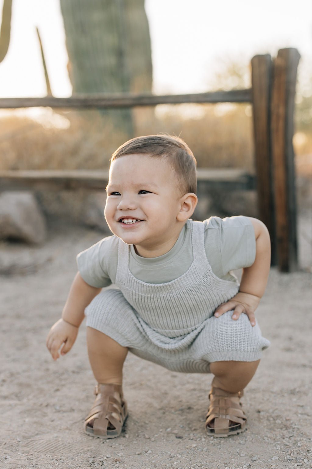 Mebie Baby Heather Grey Pocket Knit Baby Overalls With Adjustable Cross Back Straps - 