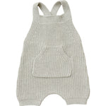 Mebie Baby Heather Grey Pocket Knit Baby Overalls With Adjustable Cross Back Straps - 