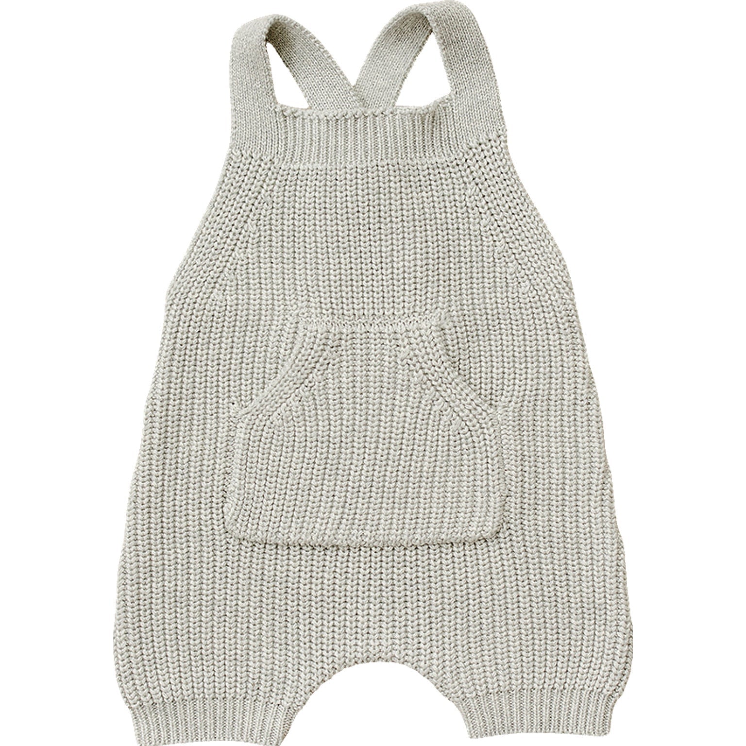 Mebie Baby Heather Grey Pocket Knit Baby Overalls With Adjustable Cross Back Straps - 