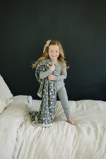 Mebie Baby Heather Grey Ribbed Bamboo Cozy Set for Toddlers Ages Six Months to Five Years - 