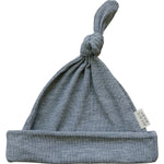 Mebie Baby Heather Grey Ribbed Bamboo Newborn Knot Hat - 