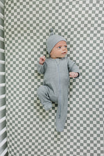 Mebie Baby Heather Grey Ribbed Bamboo Newborn Knot Hat - 