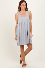 PinkBlush Heather Grey Ribbed Sleeveless Open Back Midi Dress