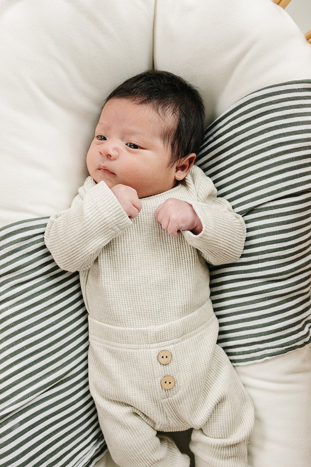 Mebie Baby Heather Grey Waffle Knit Bodysuit And Pants Set For Baby - 