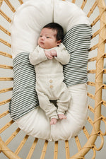 Mebie Baby Heather Grey Waffle Knit Bodysuit And Pants Set For Baby - 