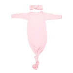 Three Little Tots Heavenly Pink Newborn Knotted Baby Gown - 