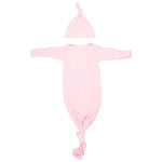 Three Little Tots Heavenly Pink Newborn Knotted Baby Gown - 