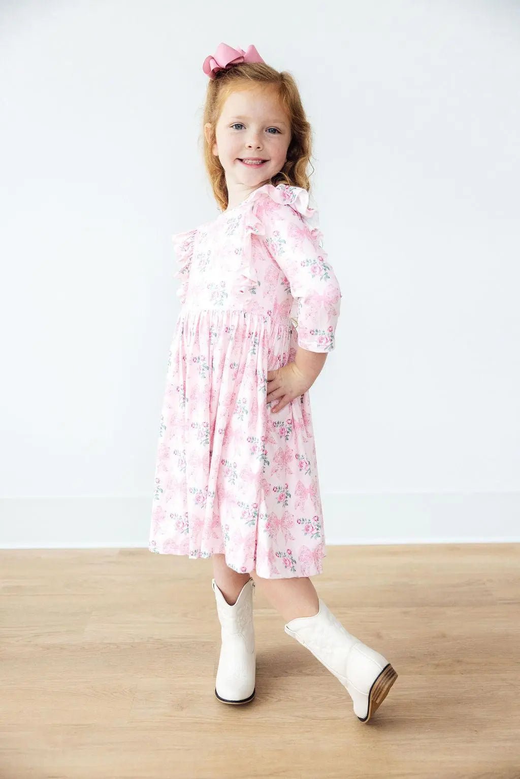 Mila & Rose ® Heirloom Garden 3/4 Sleeve Ruffle Twirl Dress - 