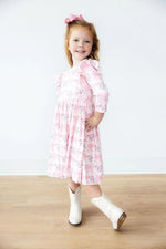Mila & Rose ® Heirloom Garden 3/4 Sleeve Ruffle Twirl Dress - 