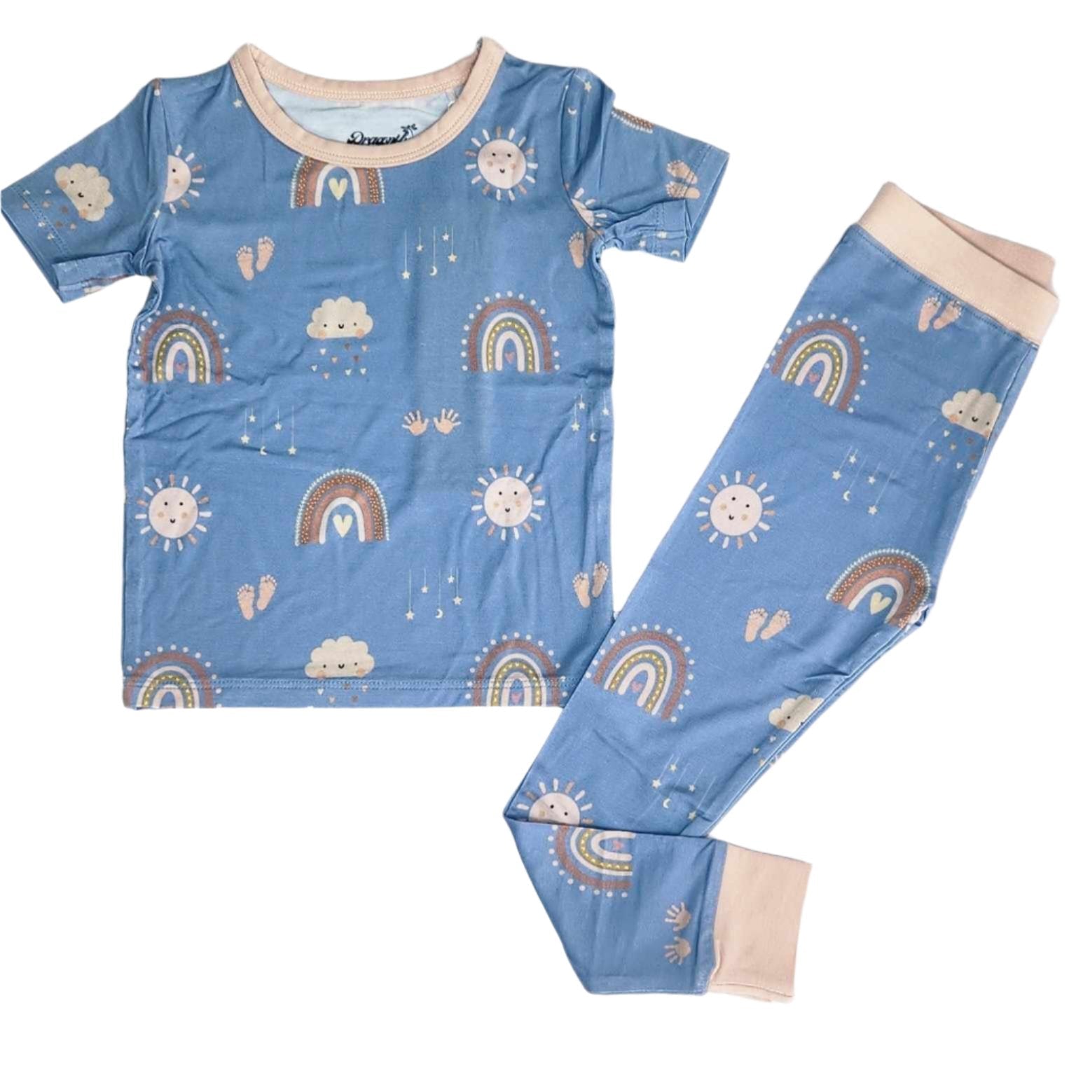 Dragonfly Dreams Bamboo Here Comes The Sun 2 Piece Short Sleeve and Pants Pajama Set