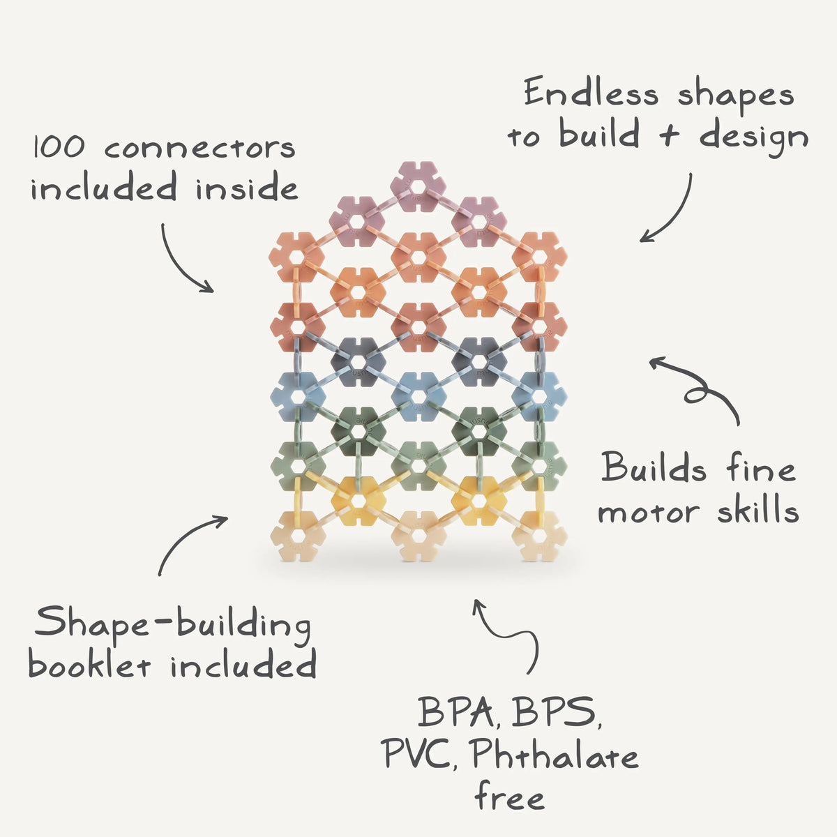 Mushie HEX Connect Building Toy Set - 