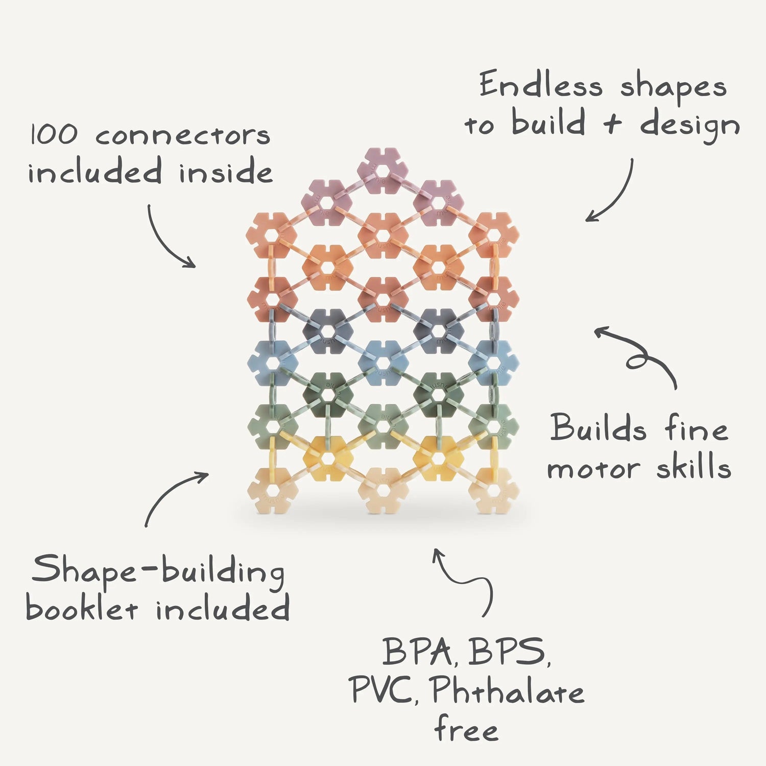 Mushie HEX Connect Building Toy Set - 