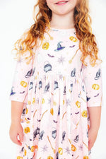 Mila & Rose ® Hey Boo 3/4 Sleeve Pocket Twirl Dress - 