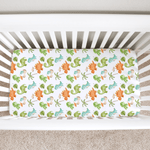 Honey Lemonade High Quality Fitted Crib Sheet with Dinosaur Illustrations for Babies - 
