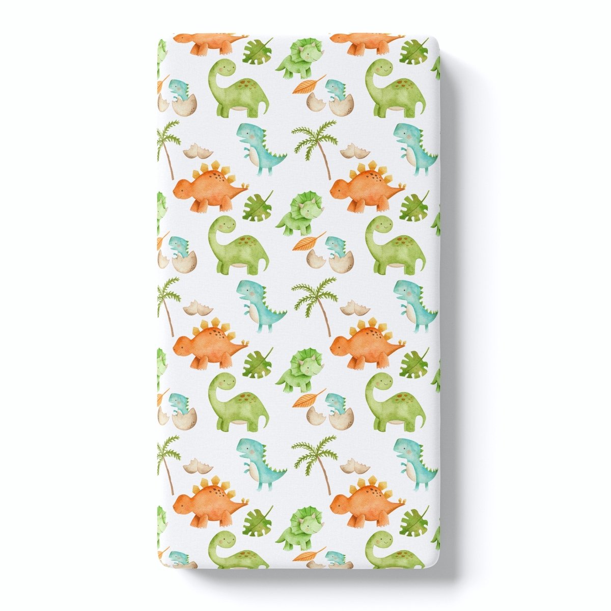 Honey Lemonade High Quality Fitted Crib Sheet with Dinosaur Illustrations for Babies - 
