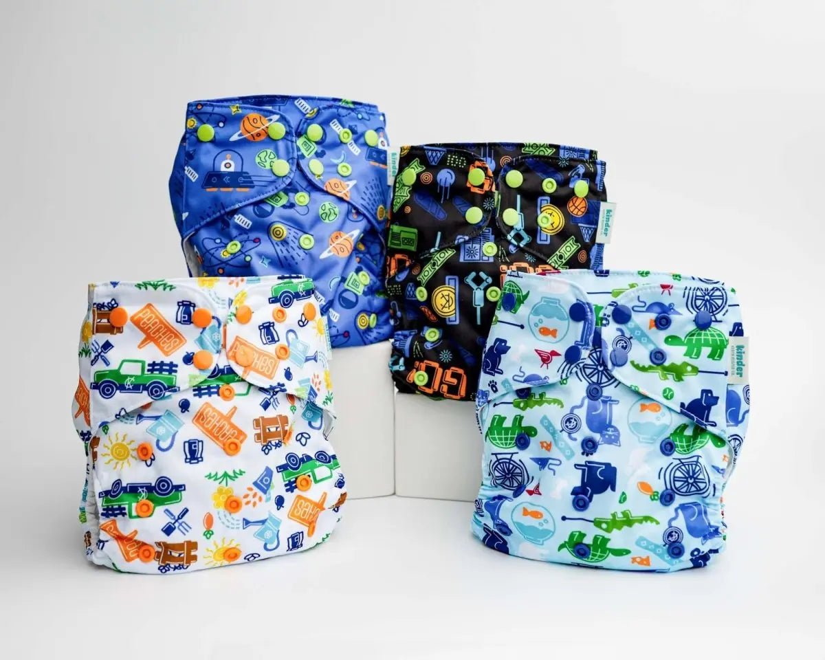 Kinder Cloth Diaper Co. Hobby and Interests: Essentials Pocket Cloth Diaper with Athletic Wicking Jersey, -