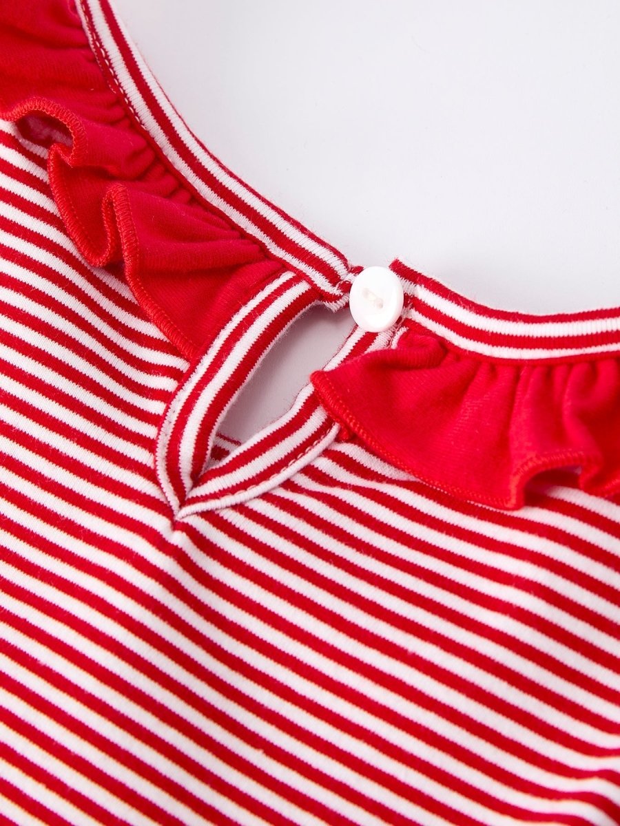 Rylee Faith Designs Holiday Girls Dress With Embroidered Christmas Lights - 