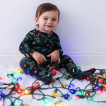 Bestaroo Holiday Nights Baby Footie With Zipper Front And Built In Fold Over - 