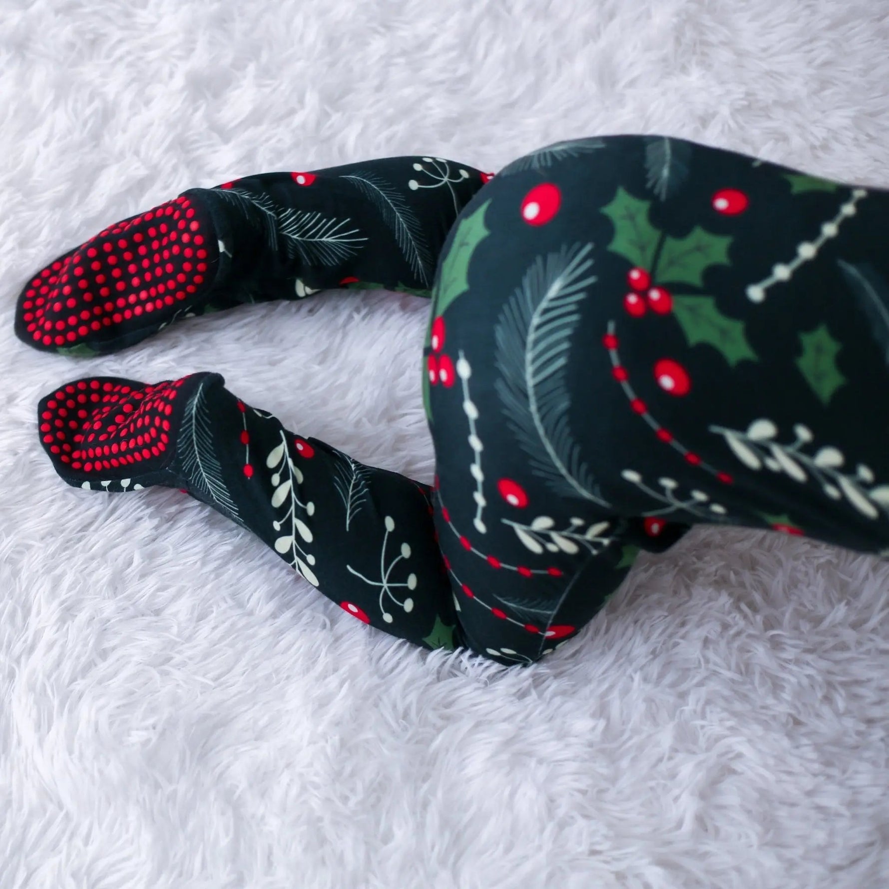 Bestaroo Holiday Nights Baby Footie With Zipper Front And Built In Fold Over - 
