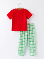 Rylee Faith Designs Holiday Plaid Pants Set With Red Tee By Rylee Faith - Everetts Place Boutique - 
